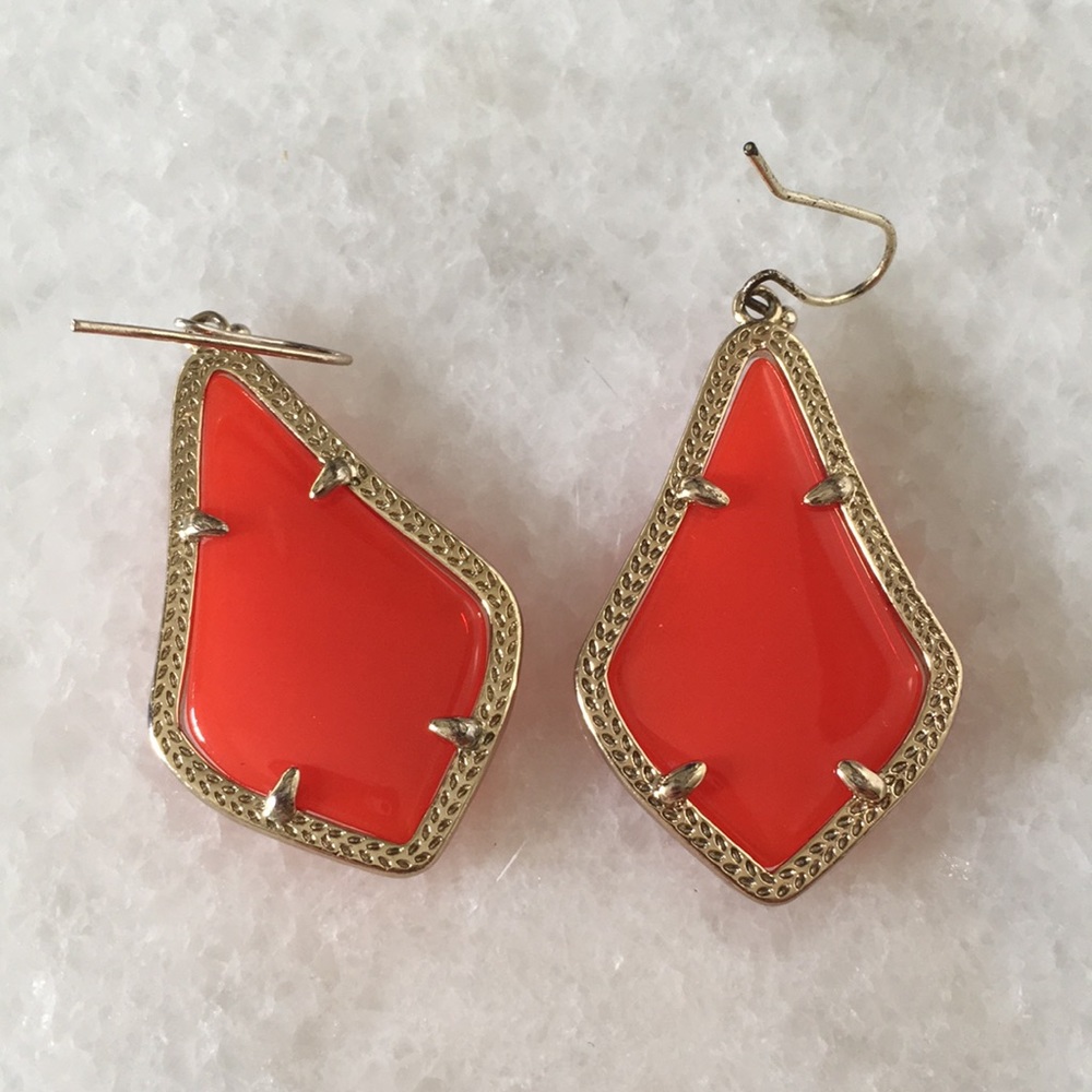 Kendra Scott Red-Orange Drop Earrings - Picture 5 of 6